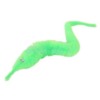 3X Green Vivid Lovely Magic Wiggly Twisty Fuzzy Soft Worm Toy with Cute Eyes