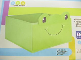 New Green Frog Fabric Storage Bin Great for Kids Room Toys Clothes Organization