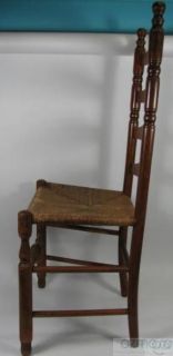 Vintage Ethan Allen Ladderback Maple Wood Dining Chair w Cane Rush Seat