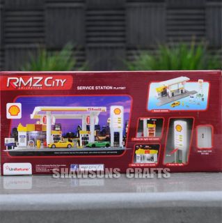 Die Cast Model Collection Gas Petrol Service Station Toy Sounds Lights Playset