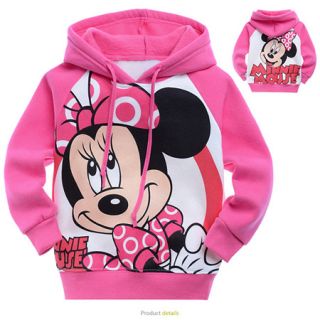 2 8 Years Toddlers Kids Girls Minnie Mouse Long Sleeve Fleece Hoodie HDF8041