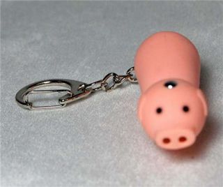 LED Keychain Pig Toy Charm Light Sound Noise Gift Fun