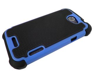 Blue Black Defender Heavy Duty Protective Hard Full Body Cover Case HTC One X