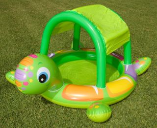 Intex Turtle Inflatable Fun Baby Swimming Pool with Canopy 57410EP