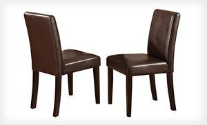 Studio Adele Parson Chairs in Dark Brown Faux Leather