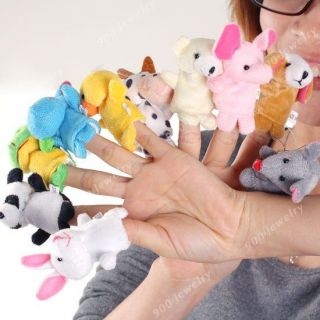 10pcs Plush Animal Finger Puppets Baby Dolls Boy Girl Party Gift Kids Child Toys