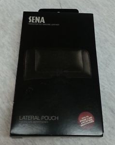 Sena for Apple iPhone 5 Black Leather Lateral Pouch Case with Belt Holster Clip