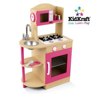 KidKraft Modern Pink Wooden Kitchen Girls Kids Play Set