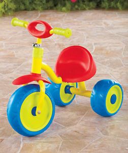Kids Ride on Tricycle 1st Try Learning Trike with Adjustable Seat Blue and Red