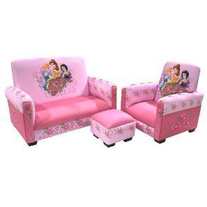 Disney Princess Flowered Furniture 3 PC Couch Chair