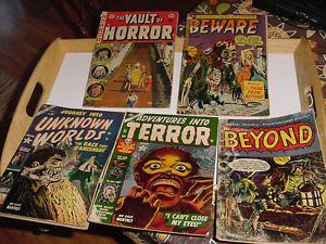 Golden Age Horror Comic Book Lot Featuring Vault of Horror 33 and Beware 6