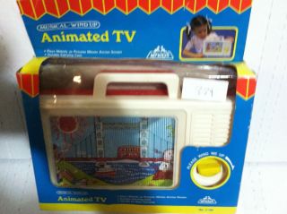 Musical Wind Up Animated TV by My Kids C 183 Vintage Wind Up Musical Television
