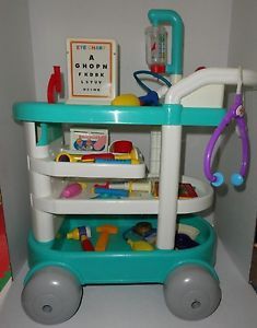 Pretend Play Medical Doctor Nurse Emergency Cart with Access Toddlers Kids