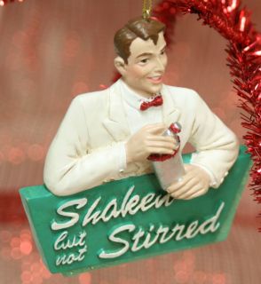 New Kurt Adler James Bond "Shaken But not Stirred" Resin Christmas Ornament