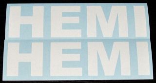 Hemi Dodge Charger Challenger 1500 Logo Vinyl Sticker Decal 2 8" Gloss White
