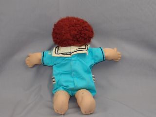 Vintage Cabbage Patch Kids Doll Baby Boy Red Brown Hair Sailor Outfit Plush Toy