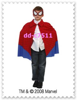 Marvel Spiderman Big Cape and Eyemask Set for Kids and Adults Halloween New F S
