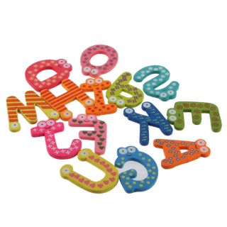 Fridge Wooden Magnet Children Toy A Z ABC Educational Alphabet 26 Letters G6