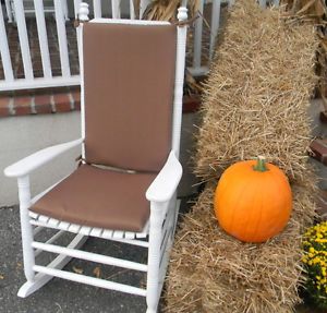 Indoor Outdoor Rocker Rocking Chair 2 PC Cushion Choice of Solids Stripes