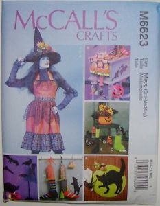 McCalls Sewing Pattern 6623 Halloween Decorations Apron Table Runner Chair Decor