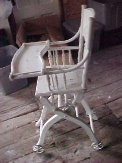 Antique High Chair Converts to Walker