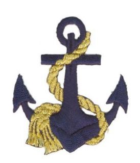 Blue Nautical Anchor Boat SHIP Sailing Iron on Embroidered Patch Applique W0123