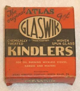 Vintage Atlas Original Glaswik Kindlers Oil Burning Stoves Ranges Heaters