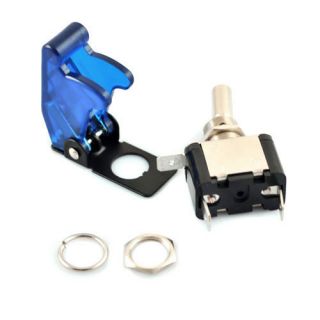 2X Blue LED Cover Toggle Control Switch 12V on Off SPST Switchs Car Motor Auto
