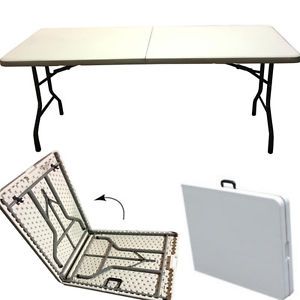 New Heavy Duty 1 8M Folding Table 6 ft Camping Picnic Party Garden Strong Tables