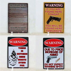 Safety Garage Warning Gun Pistols Ammo Men Cave Tin Metal Sign Home Wall Decor