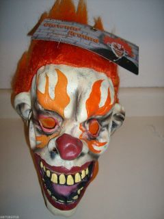 Psycho Killer Fire Clown Mask Brand New Latex Super Creepy Evil Clown
