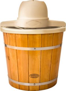 4 Quart Electric Ice Cream Maker Machine w Old Fashion Wooden Slat Style Bucket