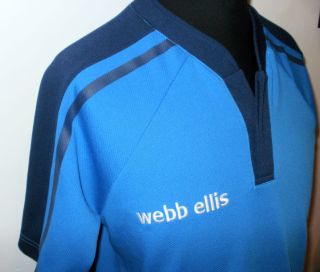 Webb Ellis Retro Pro Rugby Shirt Blue Men's Large Official Union Kit Six Nations
