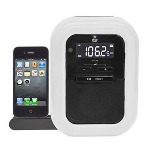New Pyle iPod iPhone Speaker Docking Station FM Radio Alarm Clock Aux in for 