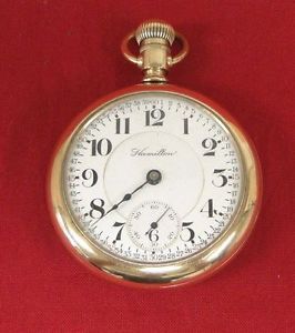 1906 Hamilton Pocket Watch Pocketwatch Open Face 18s 21 Jewel Gold Filled Case