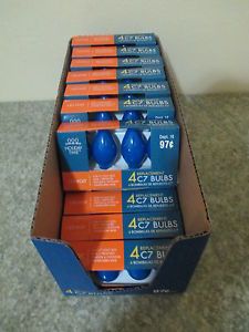 Christmas Tree Light Bulbs Holiday Time 120Volt 4C7 Blue Replacements 72 in All