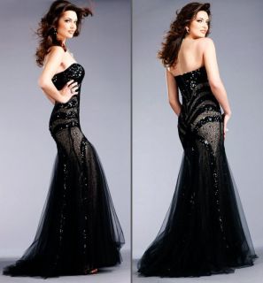 JOVANI 153050 Black Strapless Pageant Prom Gown Evening Formal Dress 4
