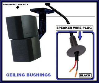 Surround Sound Theater Speaker Wire Black Ceiling Hole Plug Cable Pass Through