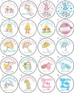 20 Round Personalized Baby Shower Labels Stickers Seals Buy 5 Get 1 Free