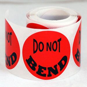 1 5 Circle Round do not Bend Red Shipping Mailing Stickers Labels Rolls