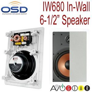 150 Watts Custom in Wall Speaker OSD IW680 with Pivoting 1" Silk Dome Tweeter