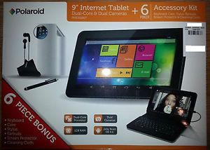 Polaroid 9" Internet Tablet Bundle Dual Core Keyboard WiFi Android 4 2 Jelly B