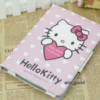 Style Lovely HelloKitty PU Leather Book Stand Case Cover for iPad Mini Girl
