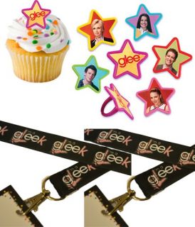 12 Glee Gleek Favor Lanyards 12 Cupcake Ring Toppers