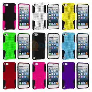 Hybrid Mesh Color Hard Soft Case Gel Cover for iPod Touch 5th Gen 5g 5