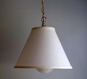 Chain Swag Lamp Kit Hanging Light Fixture Homespun Linen Plug in Ceiling Lamp