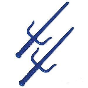 Blue Plastic Sai for Martial Arts Weapons Training