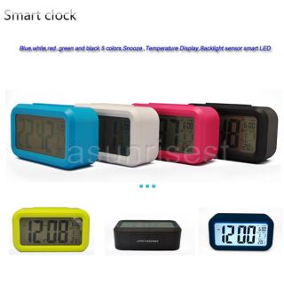 Red Green Blue White Black Alarm Clock Snooze Thermometer Calendar Backlight LCD