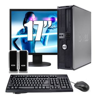 Dell Optiplex Desktop Computer Package Windows 7 with Keyboard Mouse 17 inch LCD