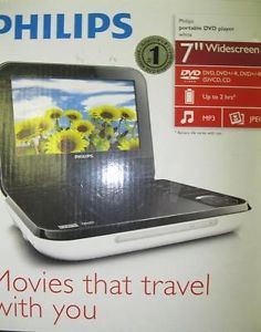 Philips 7 inch LCD Portable DVD Player White Used